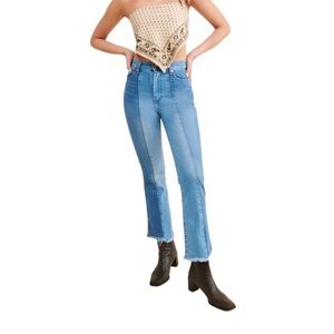 Wrangler Women’s Two Tone Patchwork Jeans Blue‎ W27 L28 Raw Hem